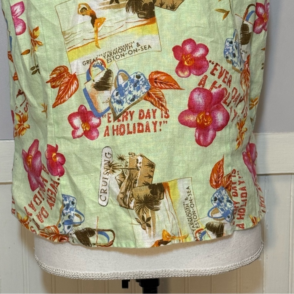 Dandy by Andi M. Linen Tie-Front Vacation Top - Picture 6 of 14